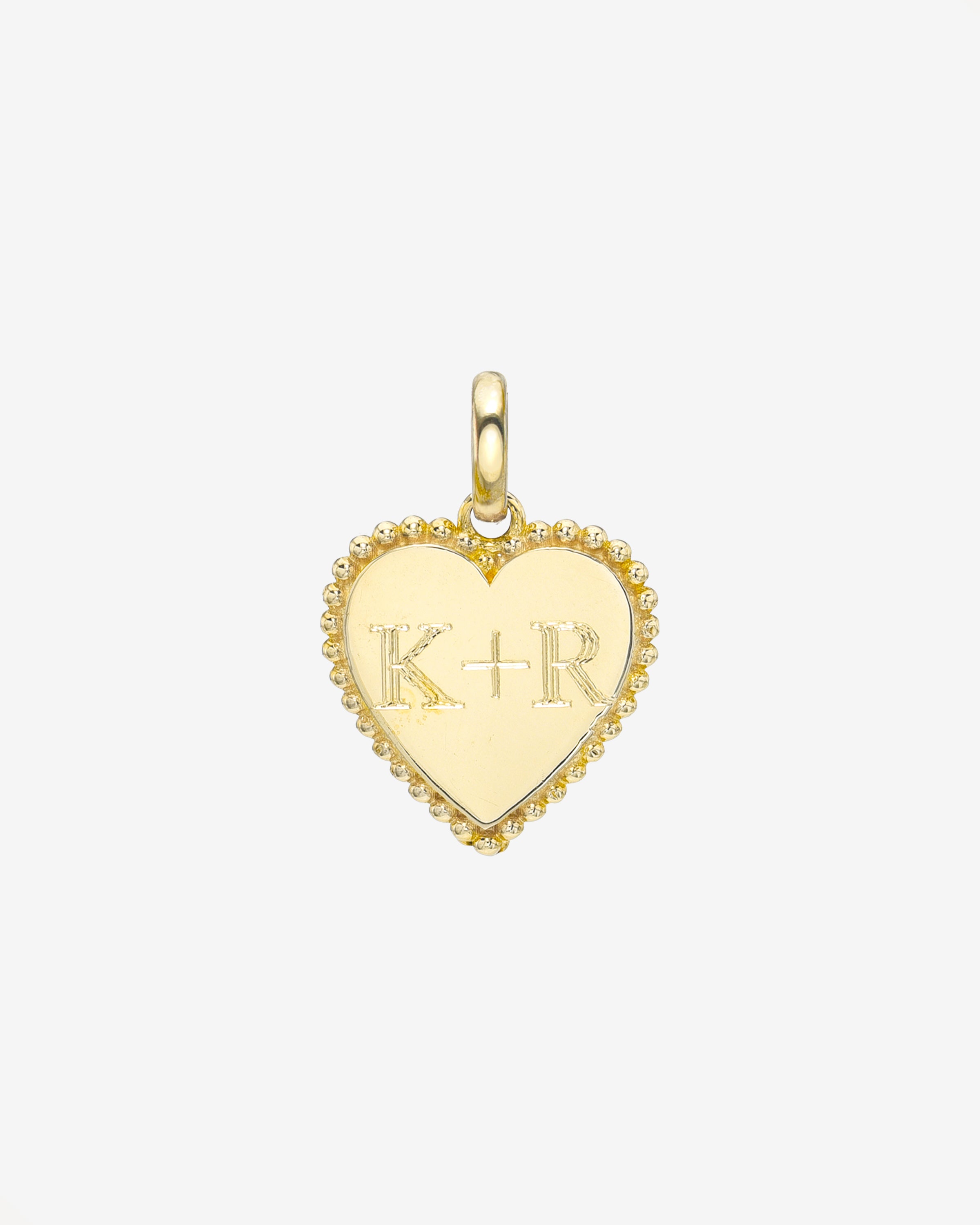 14K Gold Milgrain Heart Pendant