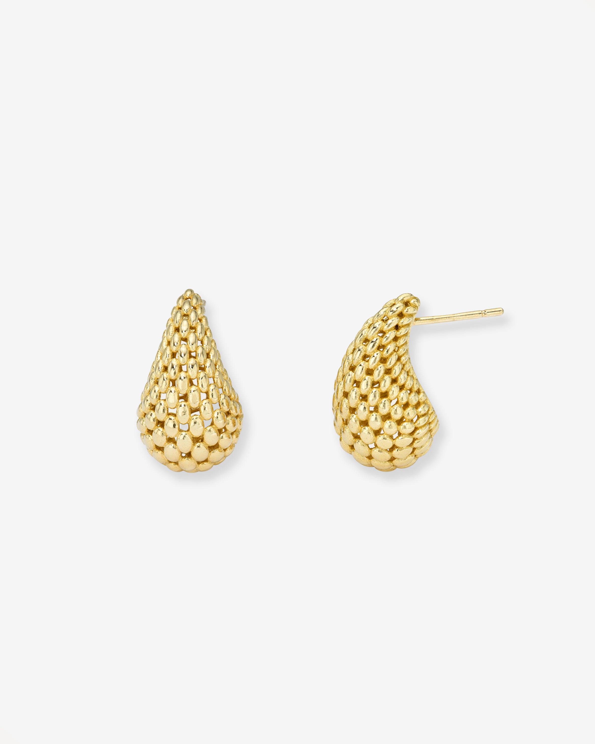 アクセサリー Me&Ro 10K Gold Teardrop Om Stud Earrings 14K Gold Woven Teardrop Stud Earrings