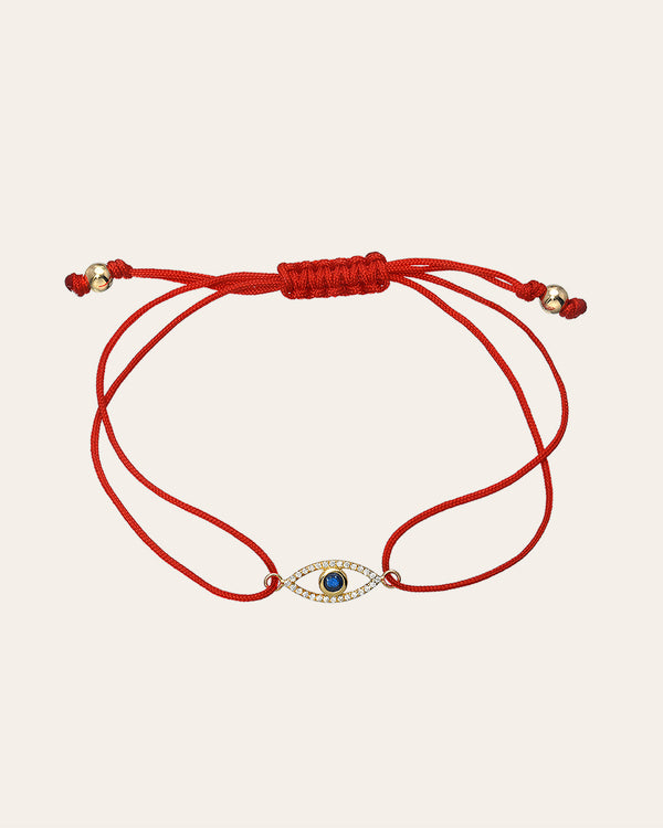 Powerful Protection - Hematite Gold Evil Eye Red String Bracelet, Fair Trade Product, with Authentic Gemstones, Blessed by A Singing Bowl