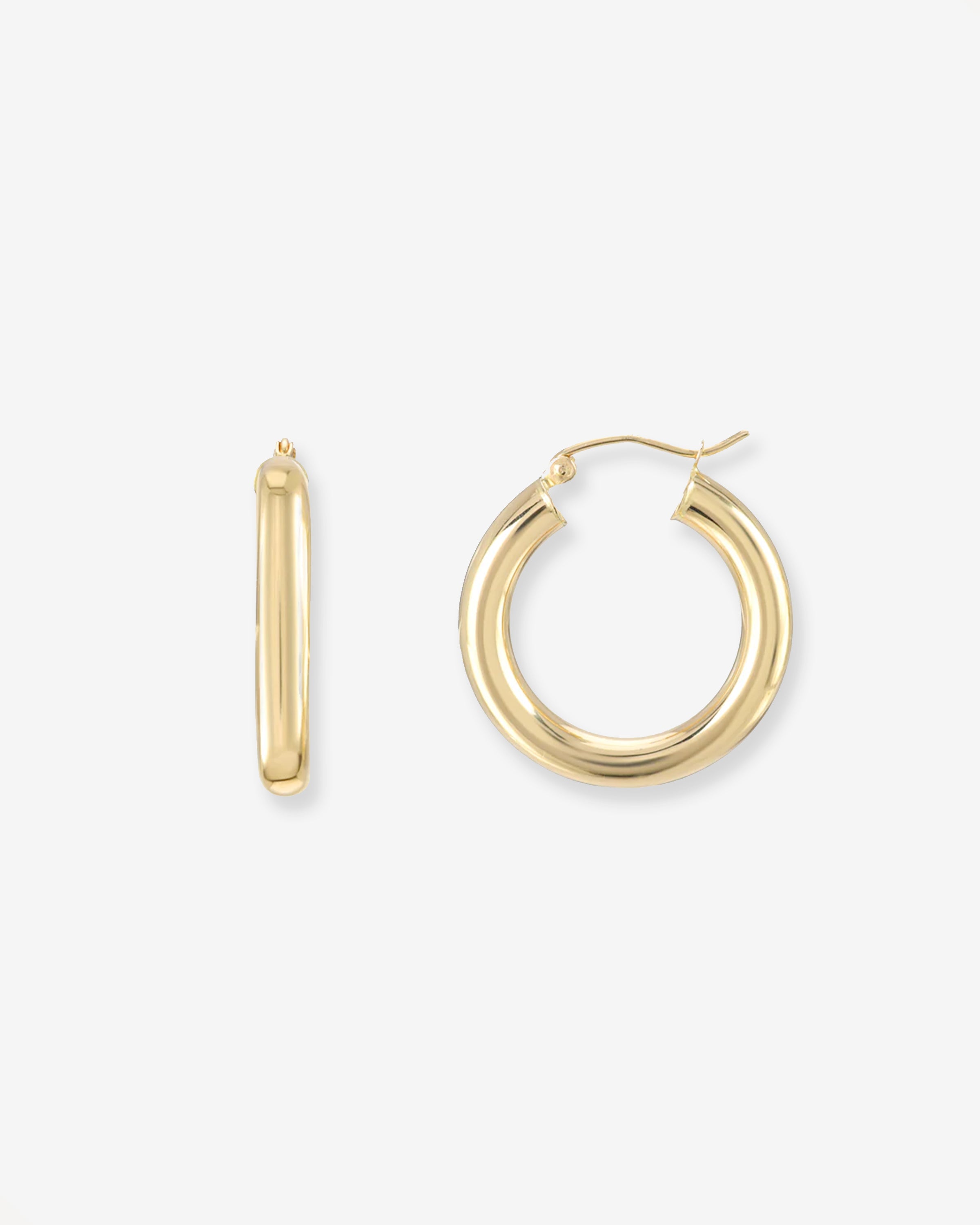 14k Gold Small Thick Hoop Earrings