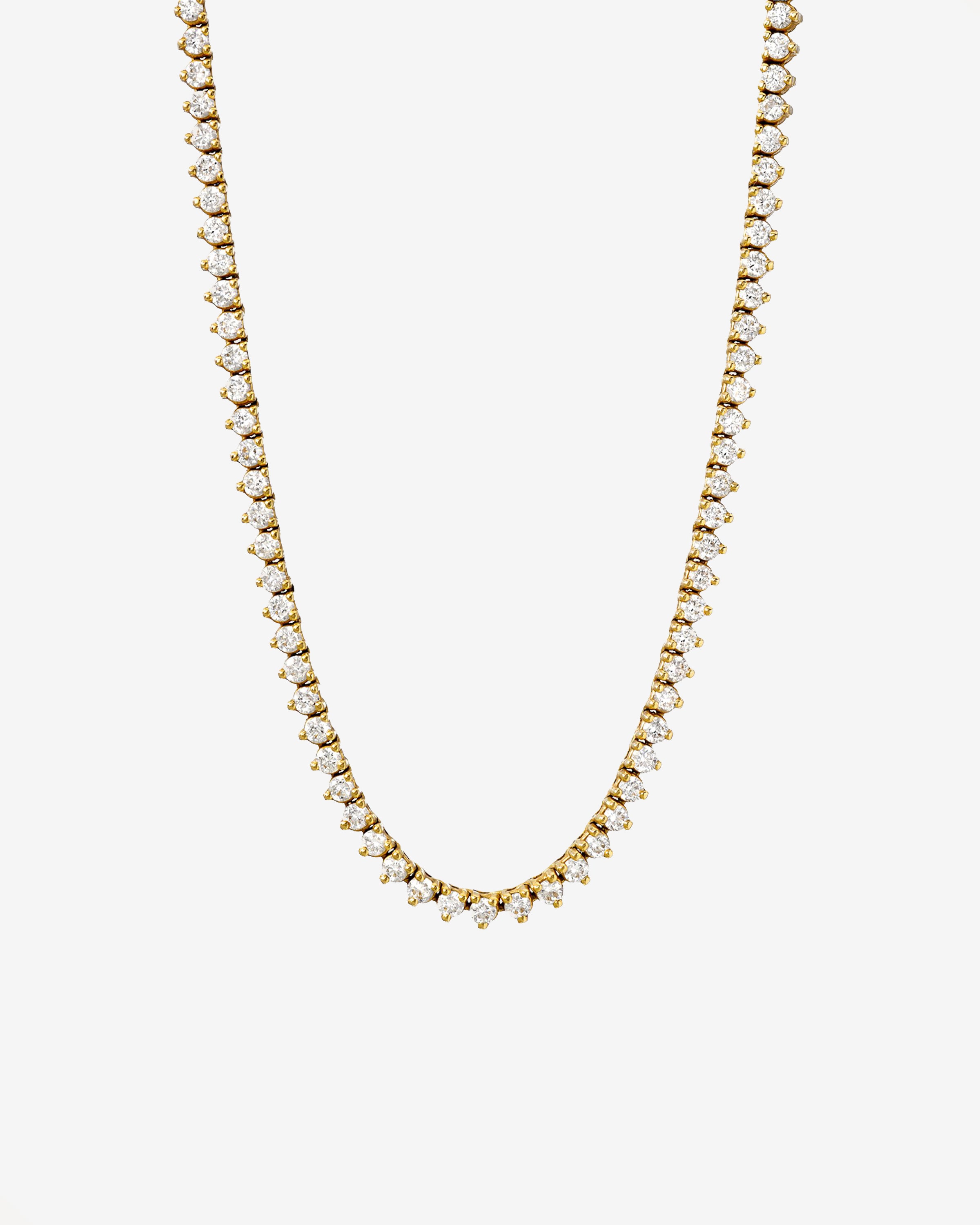 3 Prong Diamond Tennis Necklace