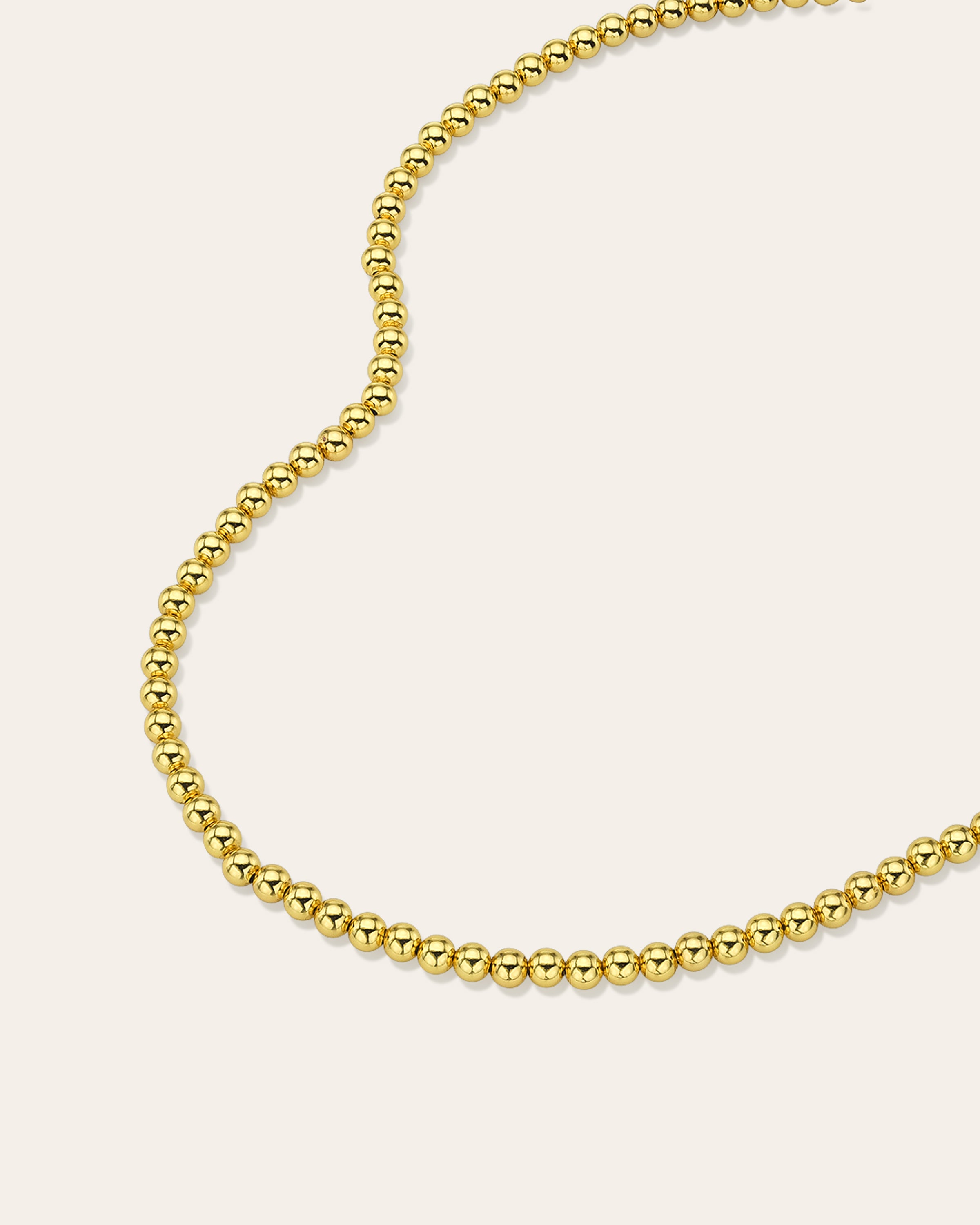 アクセサリー BRASS BEADS NECKLACE GOLD 50cm TraxNYC 14K Gold Beads Necklace 70232 | TraxNYC