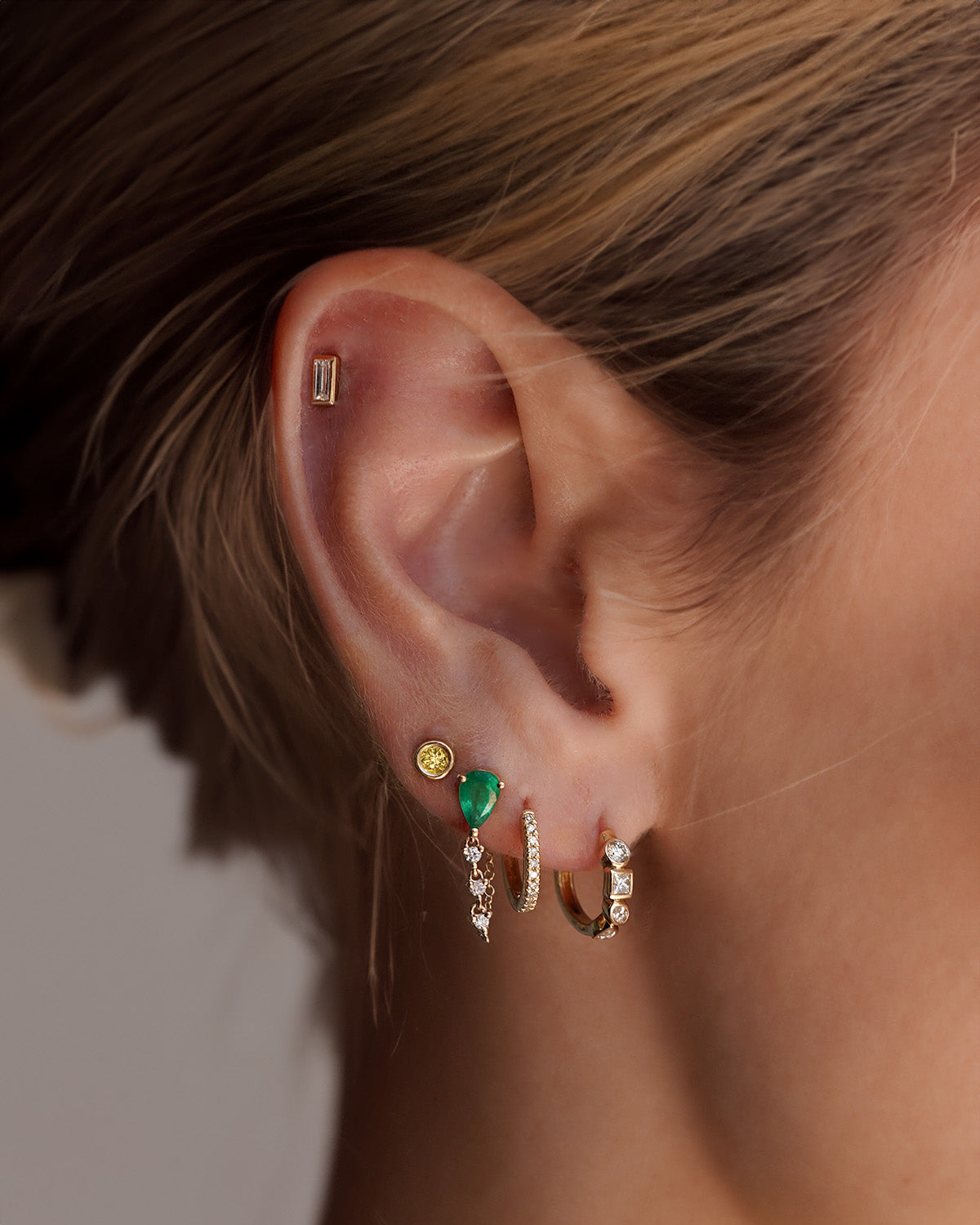 Bezel Birthstone Stud Earrings