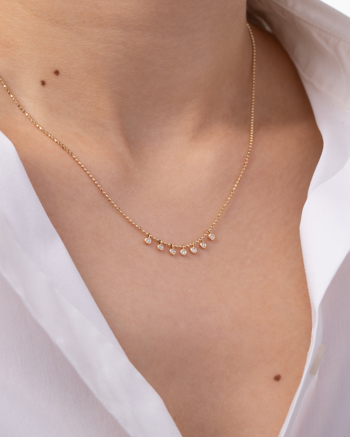 Diamond Bezel Segment Shaker Necklace