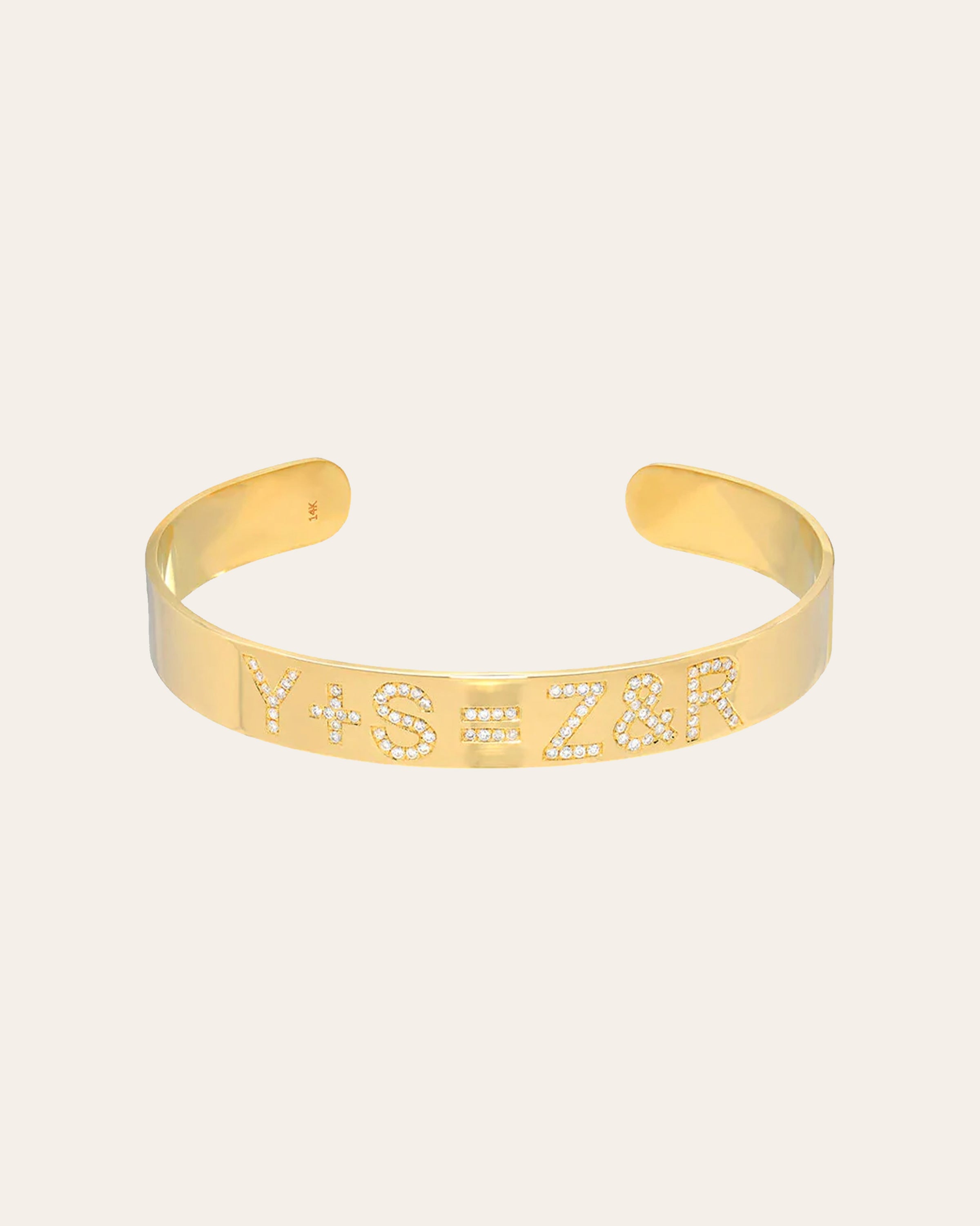 Diamond ID Cuff Bracelet – Zoe Lev Jewelry