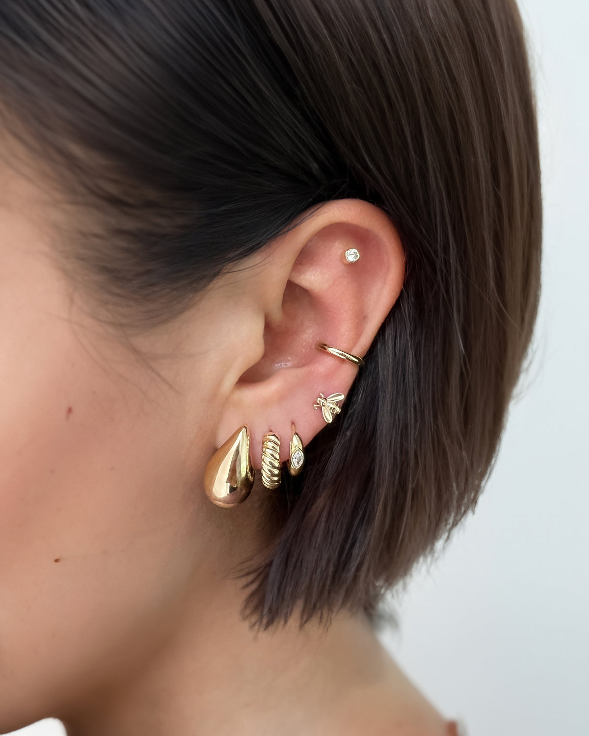 14K Gold Teardrop Stud Earrings
