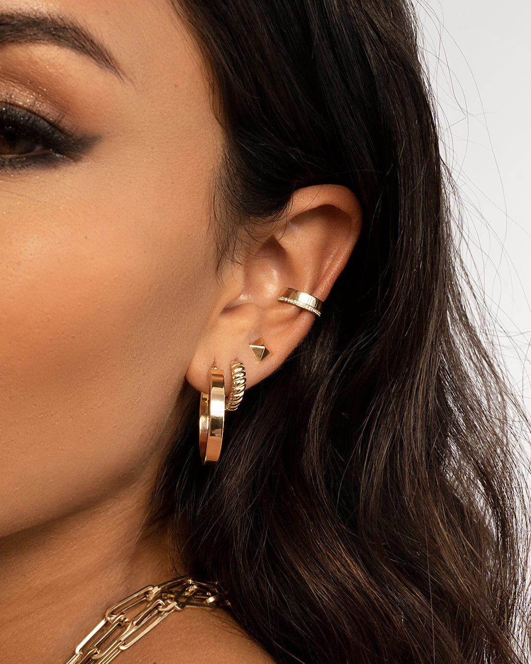 14k Gold Pyramid Stud Earrings