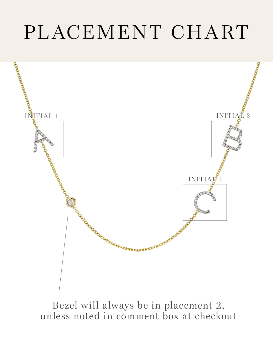 Diamond Asymmetrical Initial and Bezel Necklace