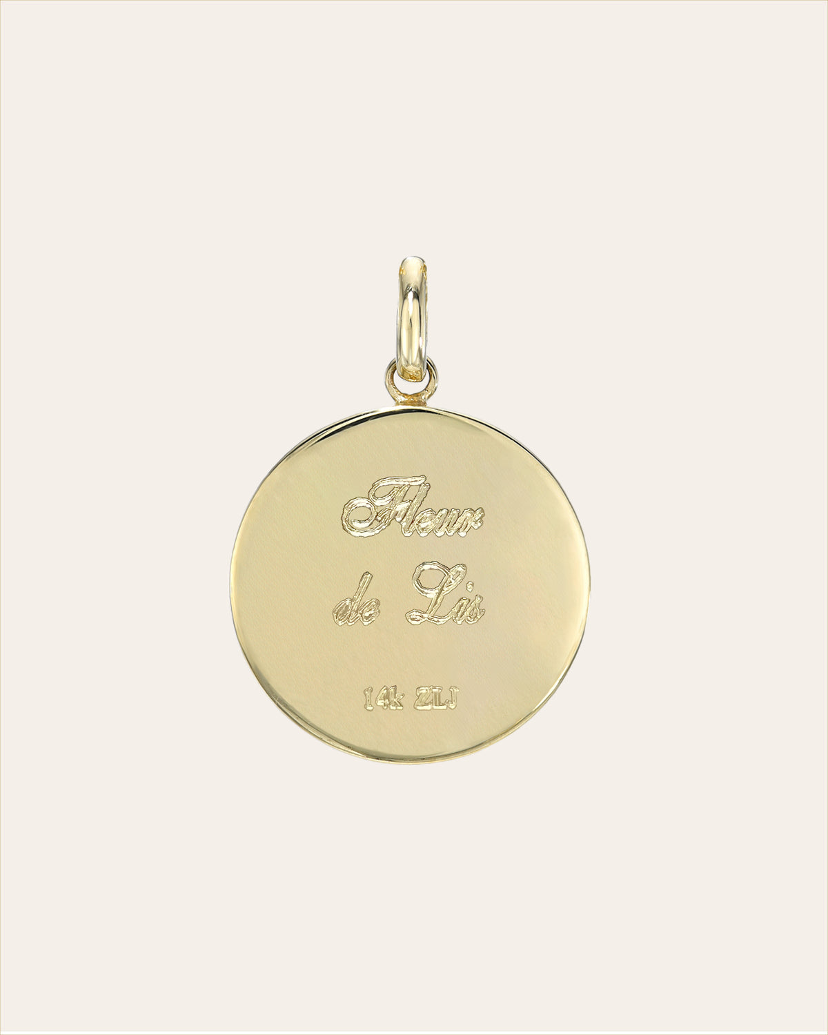 14k Gold Diamond Fleur De Lis Medallion Pendant