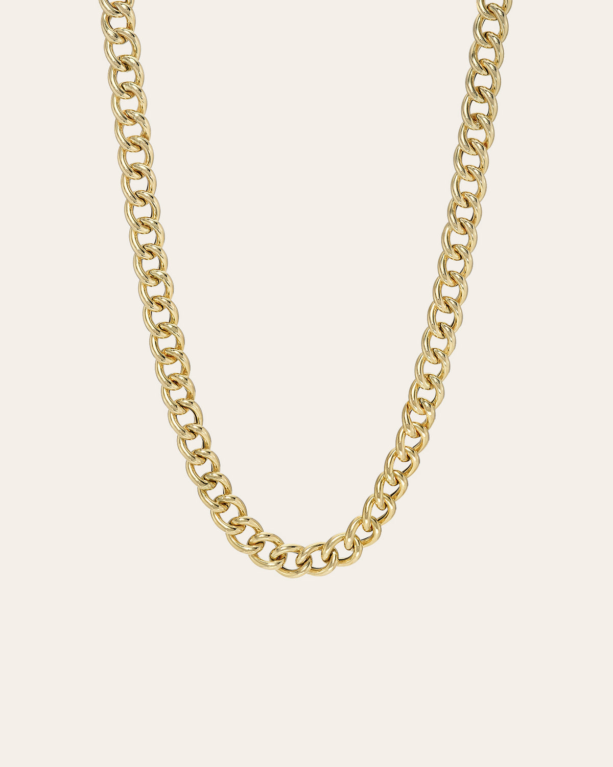14k Gold Large Curb Link Chain Necklace
