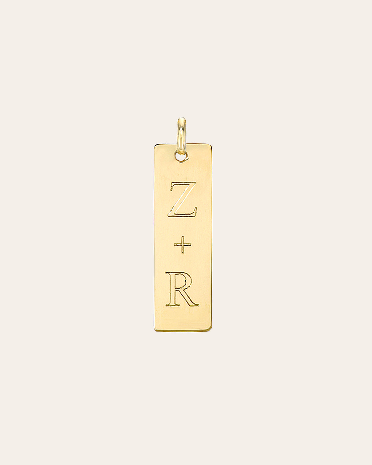 14k Gold Small Vertical Nameplate Pendant