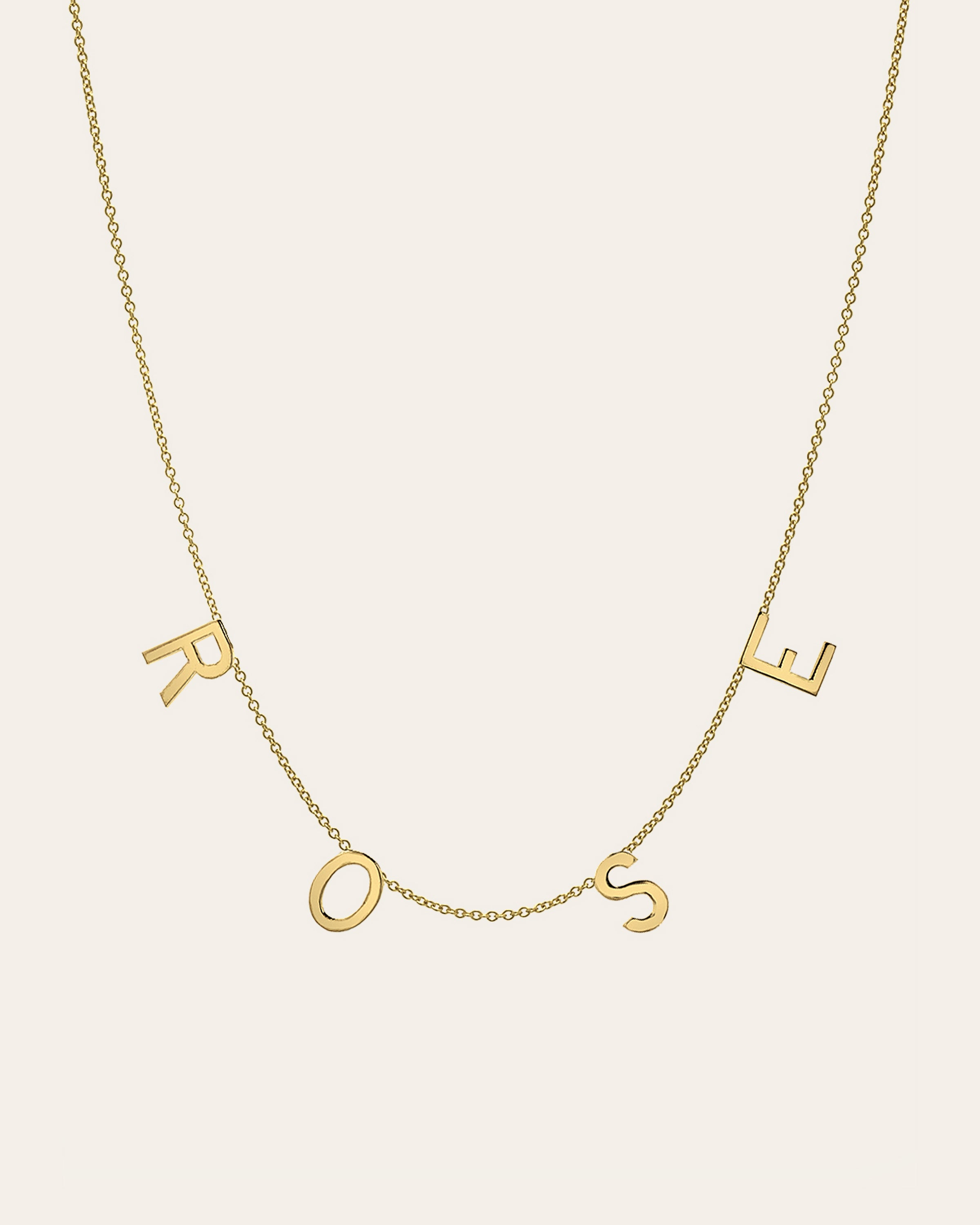 Initial Letter Name Necklace - Gold Plated Stainless Steel Chain & Pendant, 20 Inch, Unisex Gift