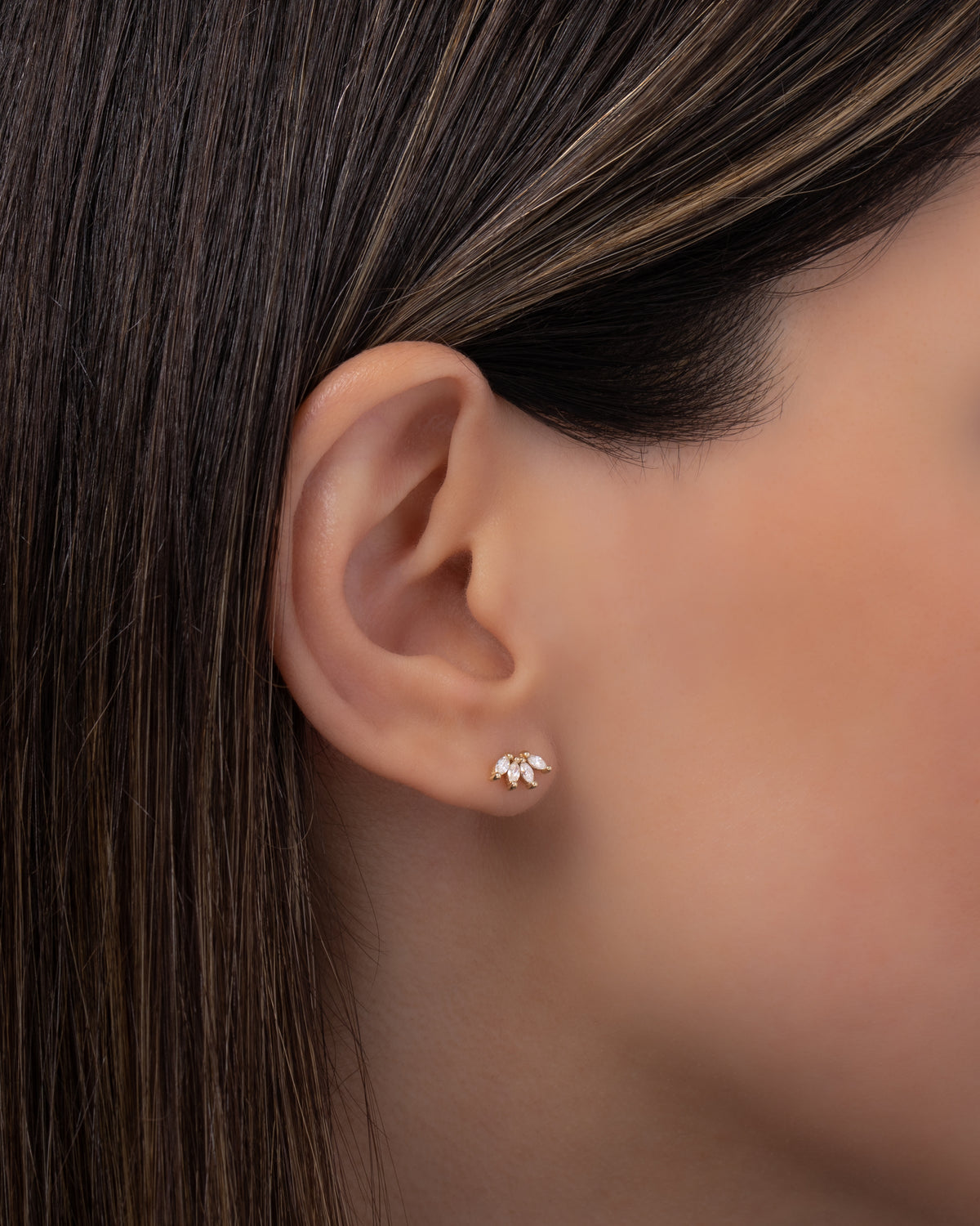 4 Marquise Diamond Stud Earrings