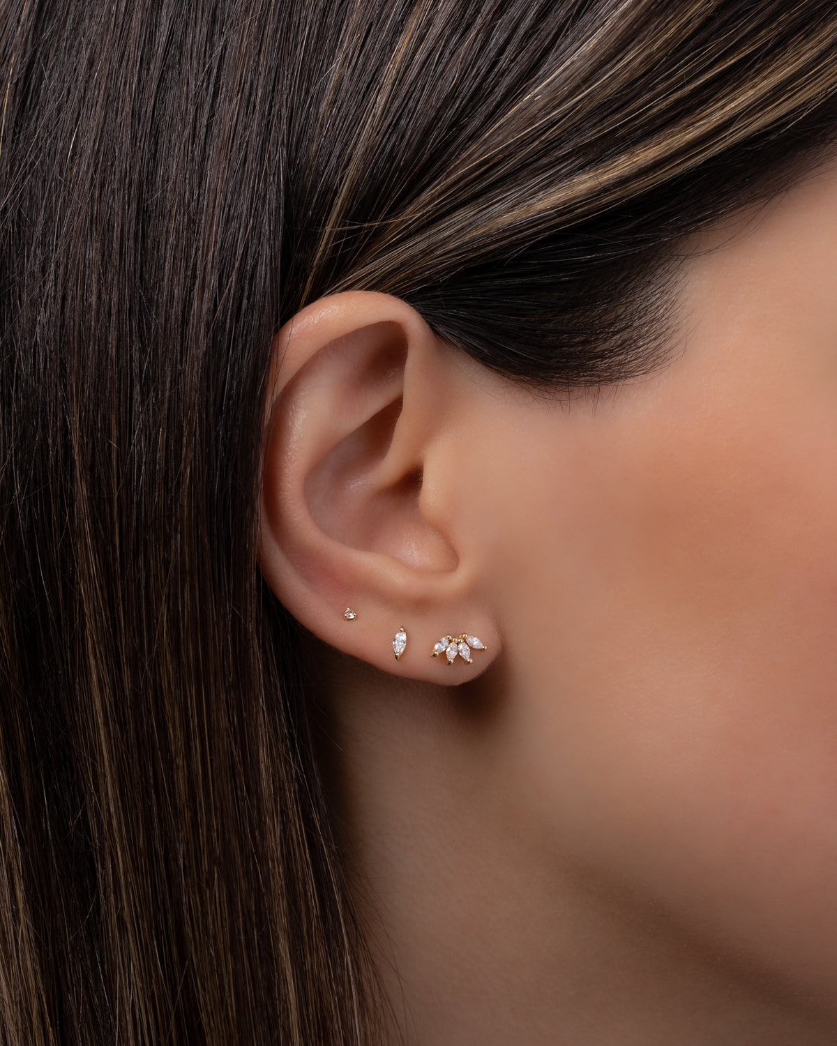 4 Marquise Diamond Stud Earrings