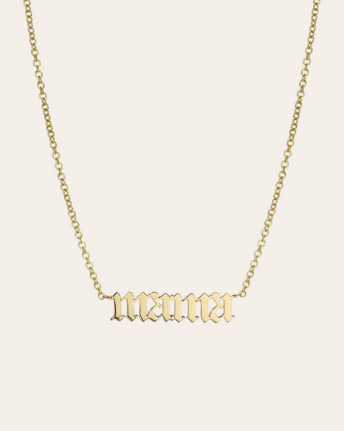 14K Gold Gothic Mama Necklace