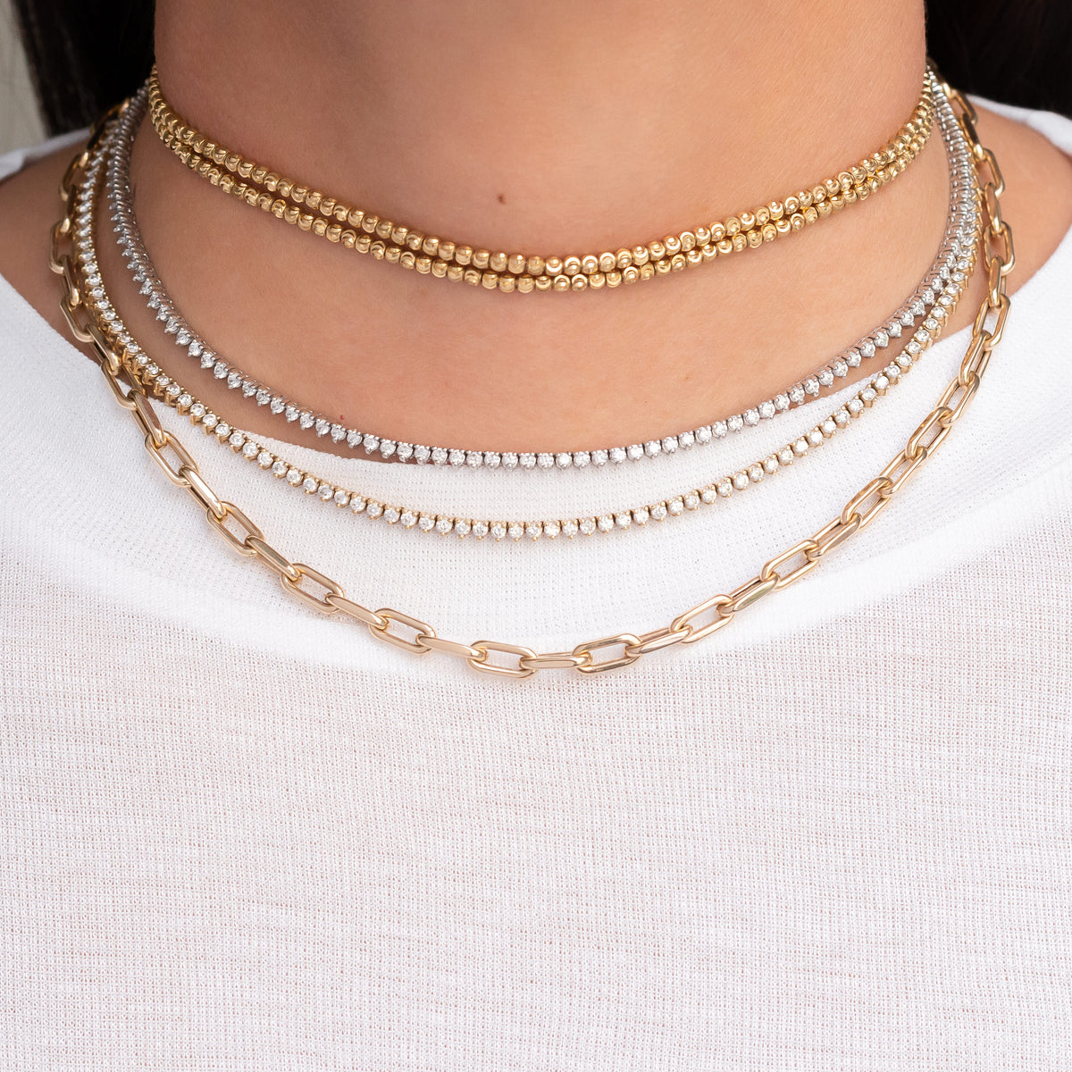 14k Gold Large Open Link Chain Necklace 