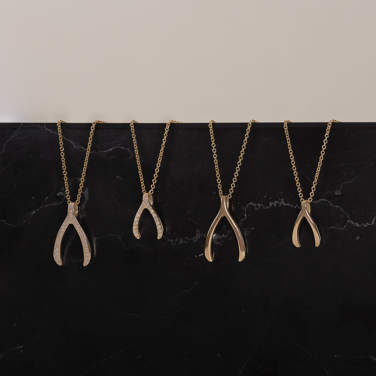 14k Gold Mini Wishbone Necklace