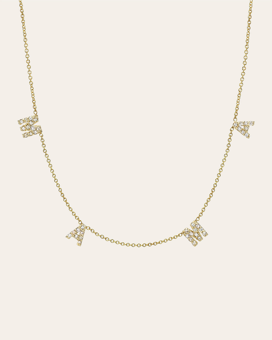 Mini Diamond Spaced MAMA Necklace