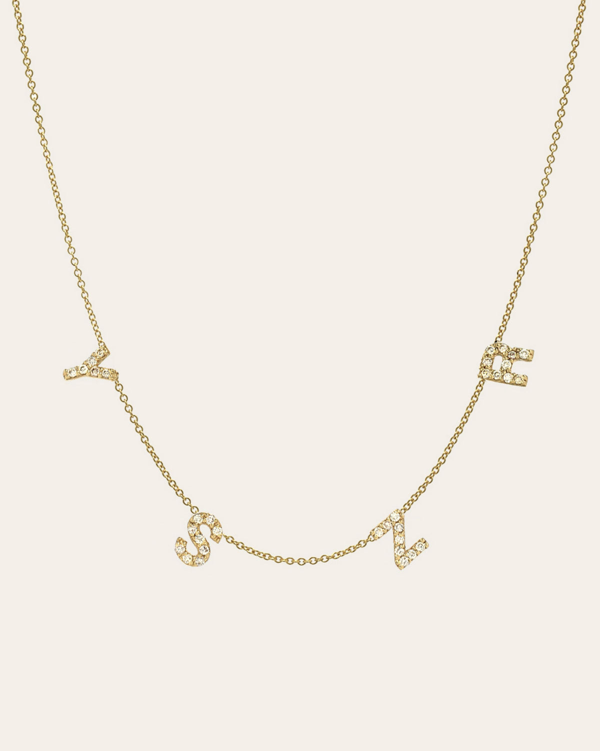 Mini Diamond Initial Spaced Necklace