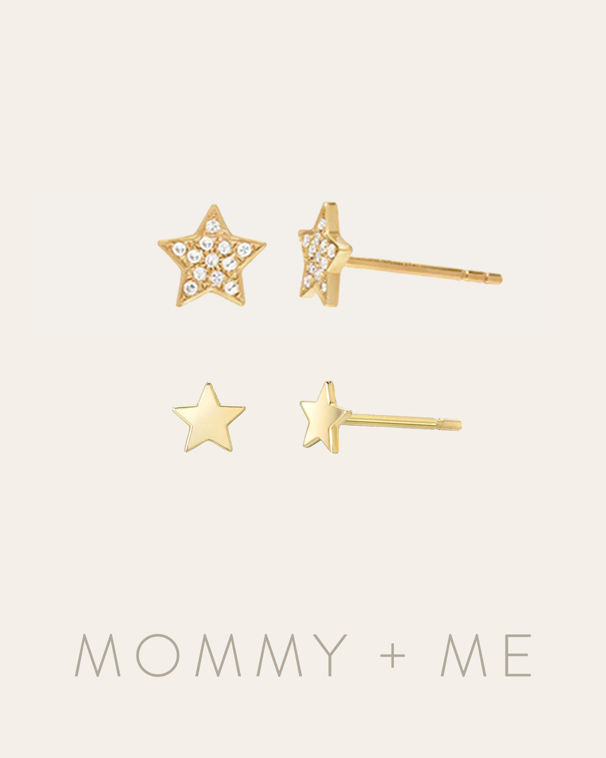 Diamond and Mini Star Studs - Mommy + Me