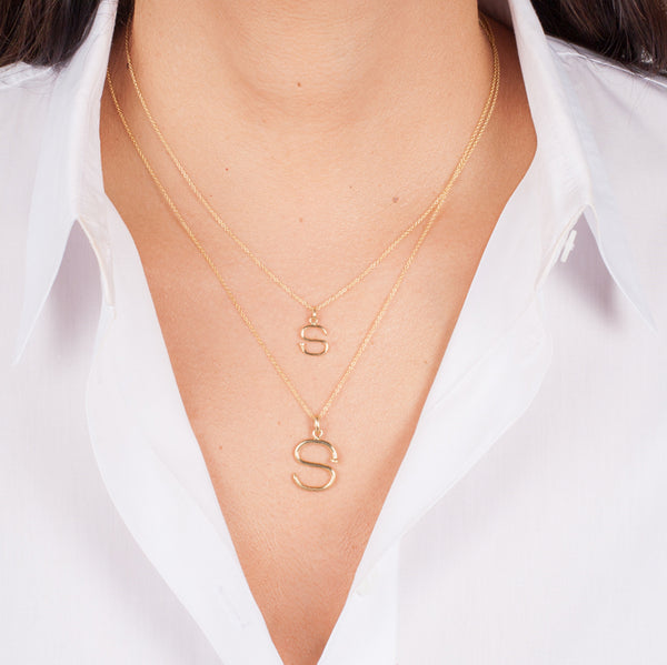 Nestle Initial Monogram Pendant Necklace
