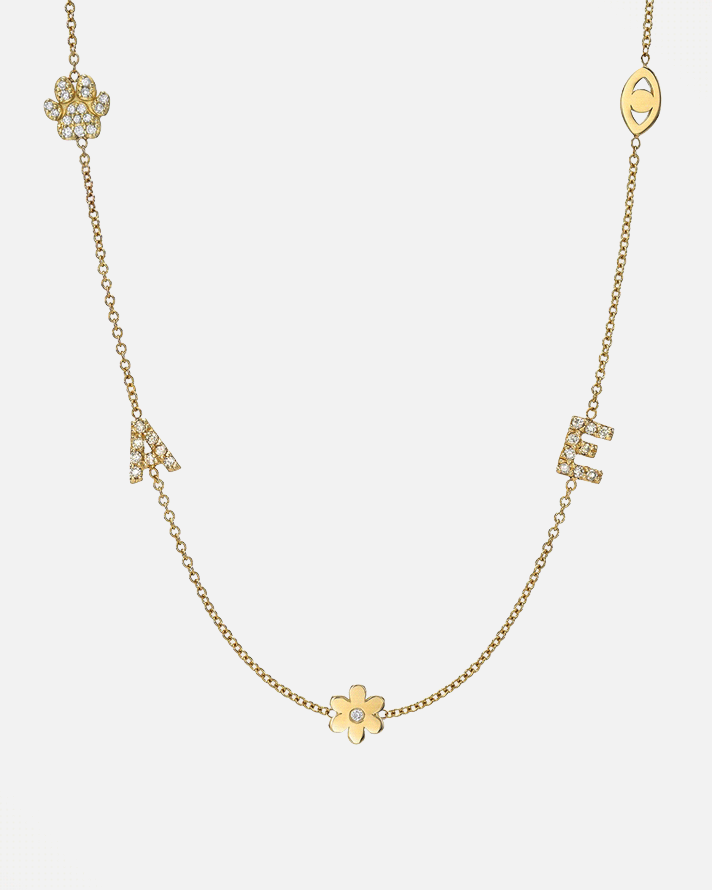 14K Gold Asymmetrical Charm Necklace Personalized Zoe Lev Jewelry