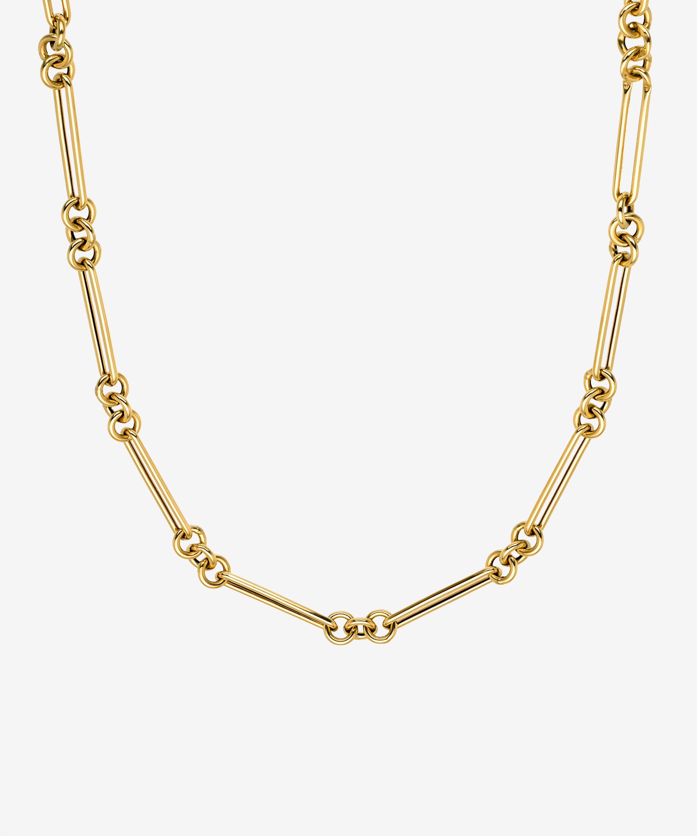 14K Gold Elongated Paper Clip Chain Necklace Chains Zoe Lev Jewelry