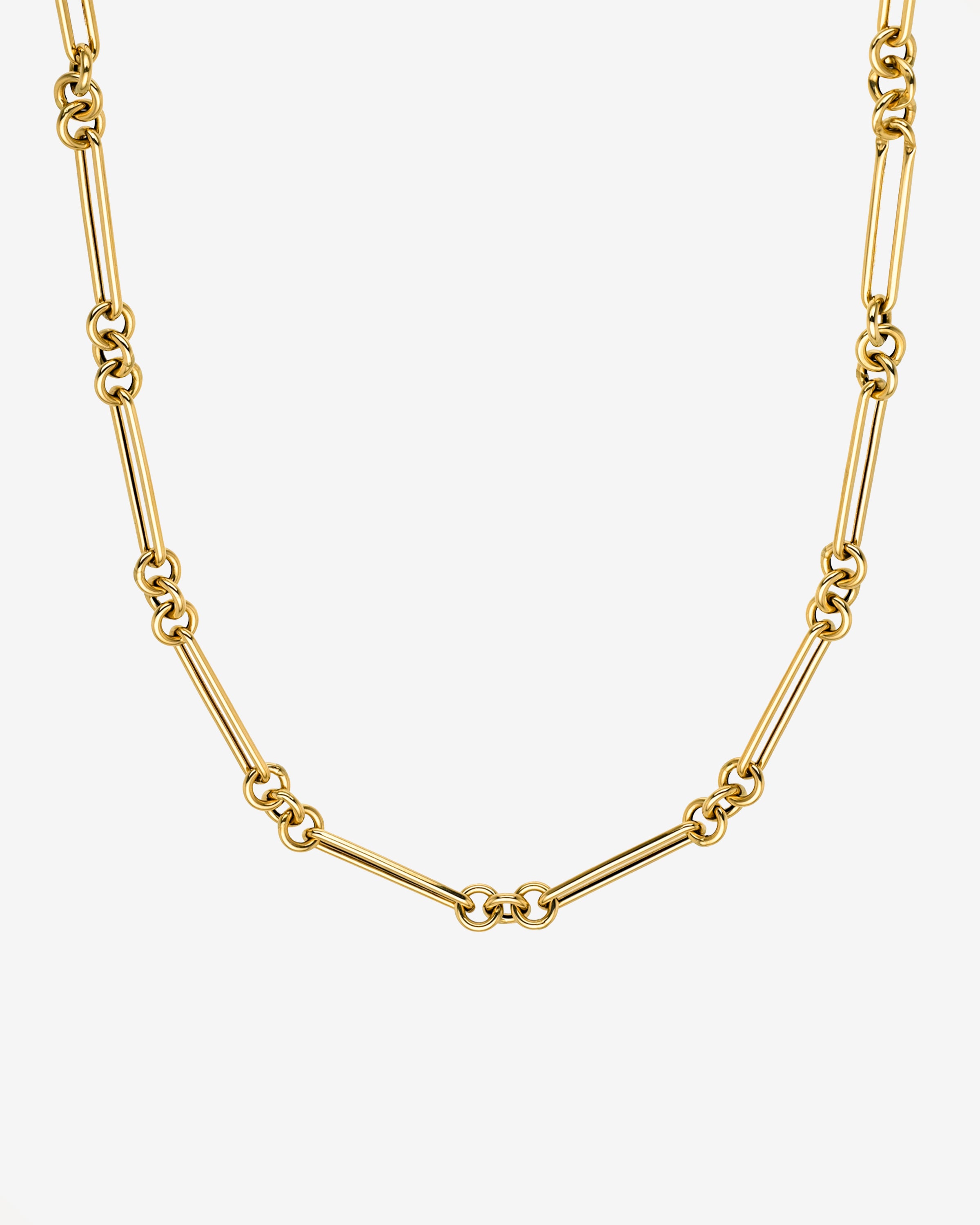14K Gold Elongated Paper Clip Chain Necklace Chains Zoe Lev Jewelry