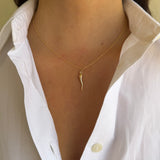 14K Gold Italian Horn Pendant Zoe Lev Jewelry