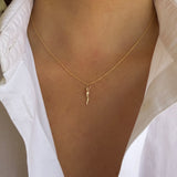 14K Gold Italian Horn Pendant Zoe Lev Jewelry