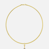 14K Gold Large Collar Necklace With Black Rhodium Lab Diamond Personalized Zoe Lev Jewelry