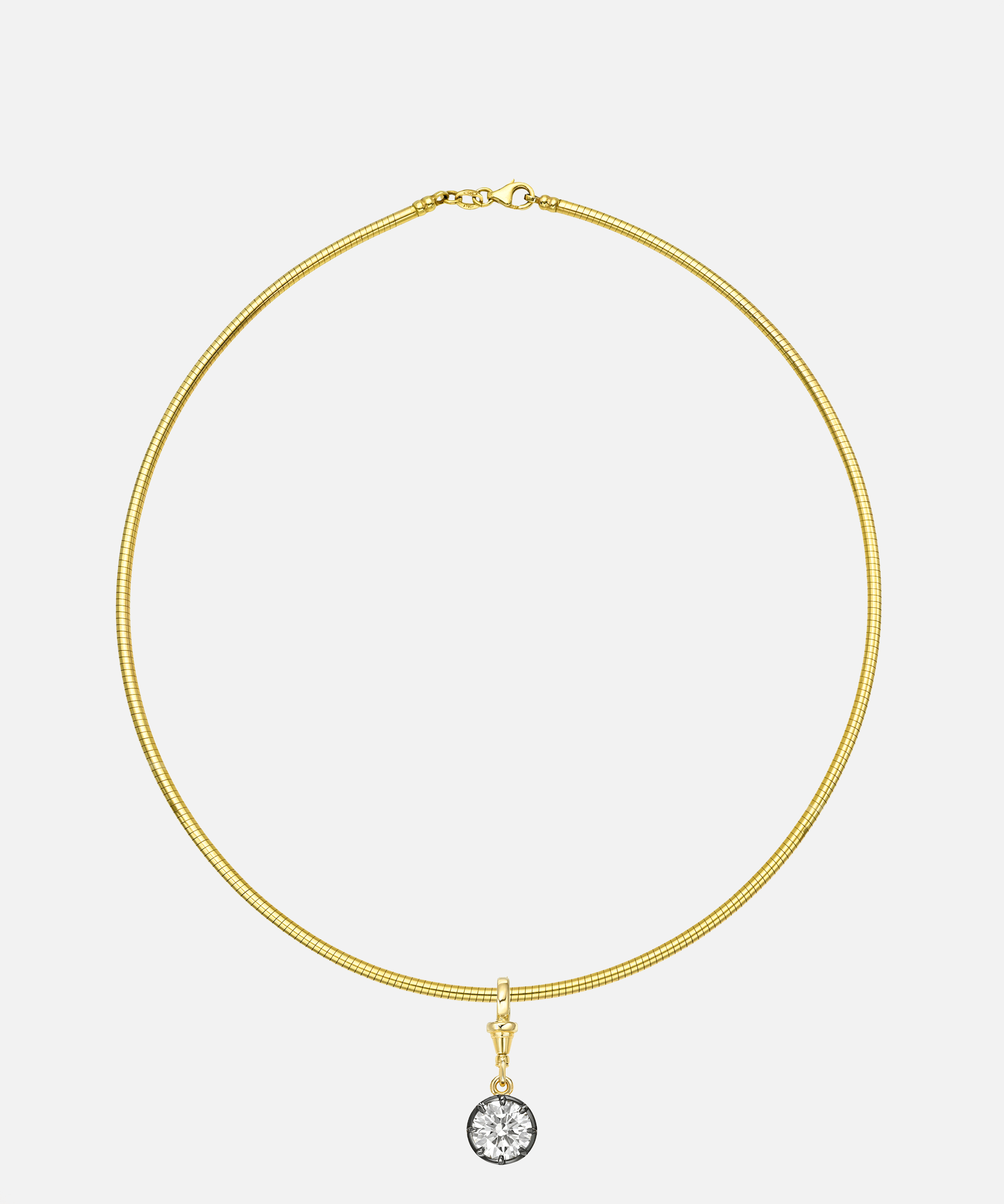 14K Gold Large Collar Necklace With Black Rhodium Lab Diamond Personalized Zoe Lev Jewelry