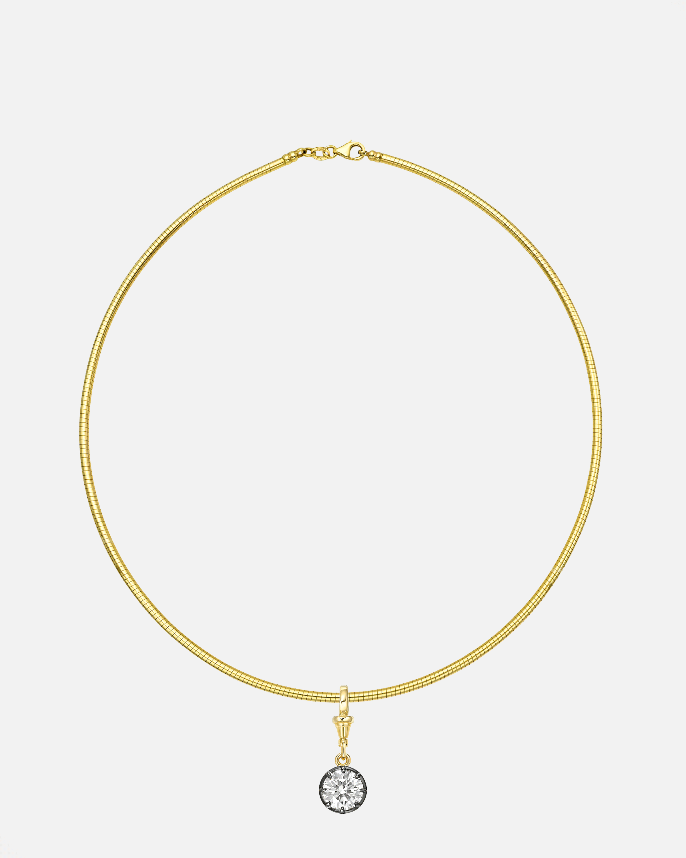 14K Gold Large Collar Necklace With Black Rhodium Lab Diamond Personalized Zoe Lev Jewelry
