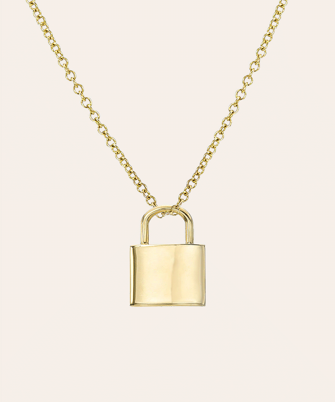 14K Gold Lock Necklace Personalized Zoe Lev Jewelry