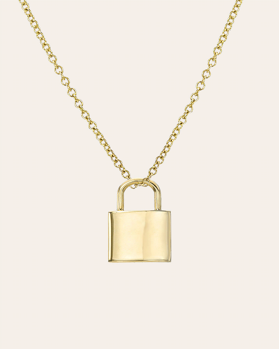 14K Gold Lock Necklace Personalized Zoe Lev Jewelry
