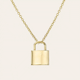14K Gold Lock Necklace Personalized Zoe Lev Jewelry
