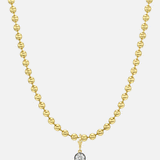 14K Gold Medium Ball Chain With Black Rhodium Lab Diamond Personalized Zoe Lev Jewelry