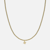 14K Gold Mini Diamond Initial Bead Necklace Personalized Zoe Lev Jewelry