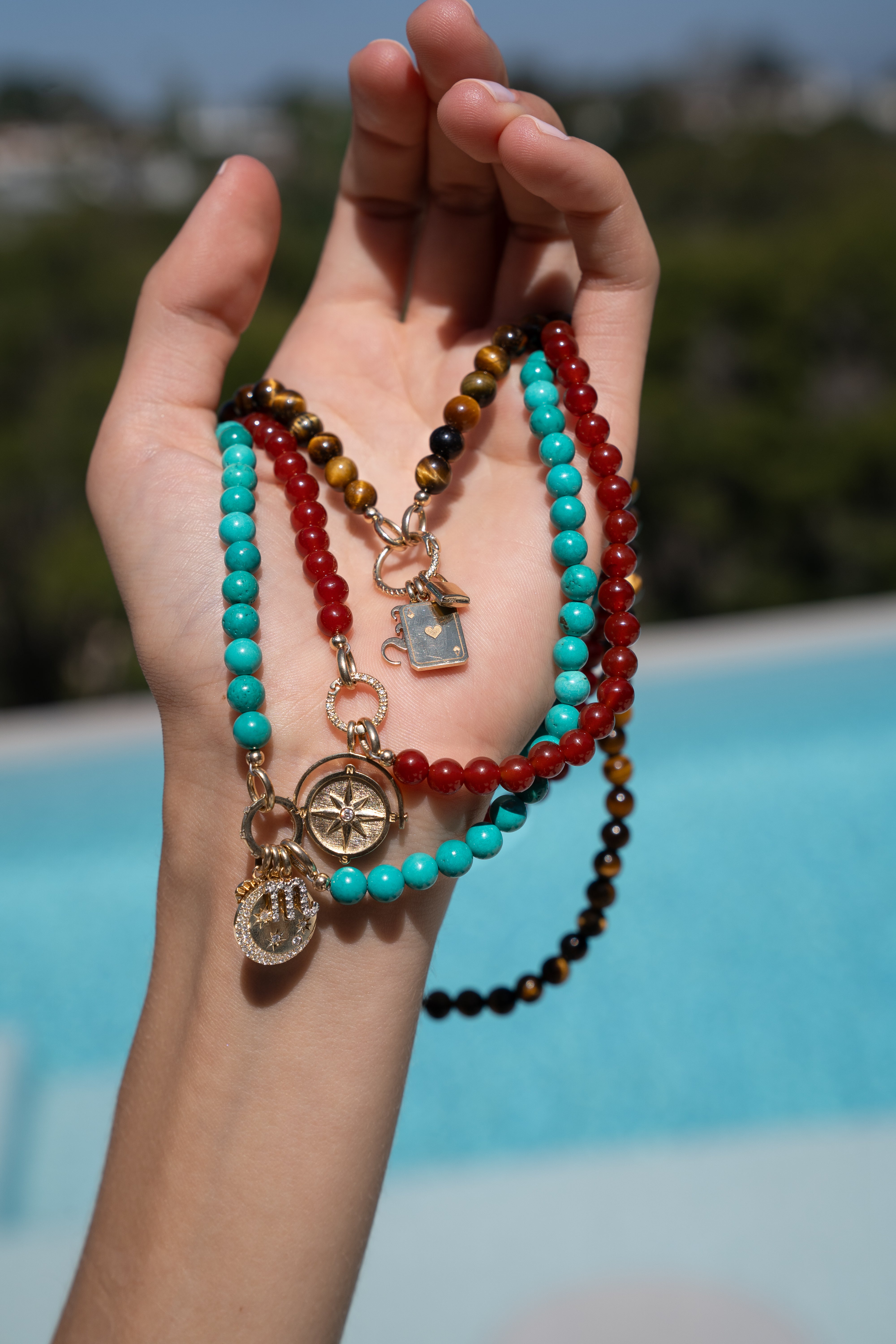 14K Large Natural Beaded Necklace
