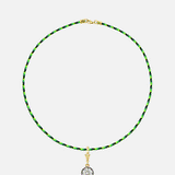 14K Paracord Necklace With Black Rhodium Lab Diamond Personalized Zoe Lev Jewelry