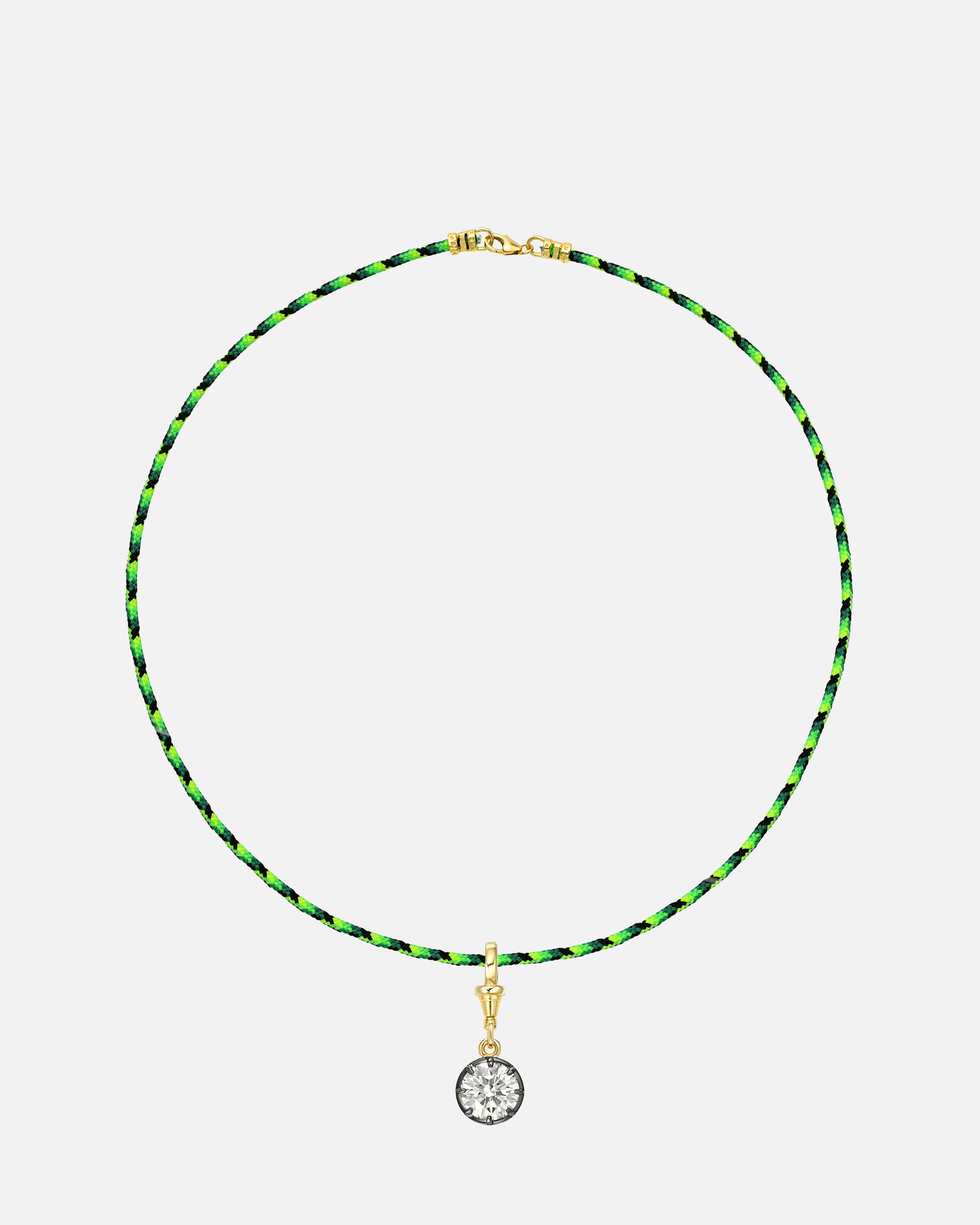 14K Paracord Necklace With Black Rhodium Lab Diamond Personalized Zoe Lev Jewelry