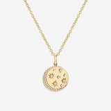 14K Diamond Celestial Necklace Zoe Lev Jewelry
