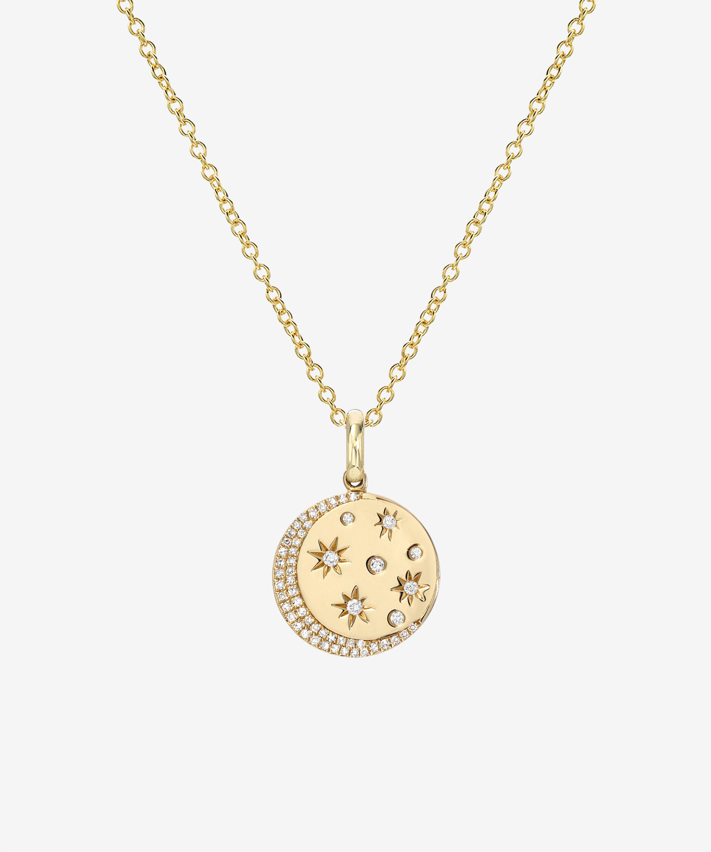 14K Diamond Celestial Necklace Zoe Lev Jewelry