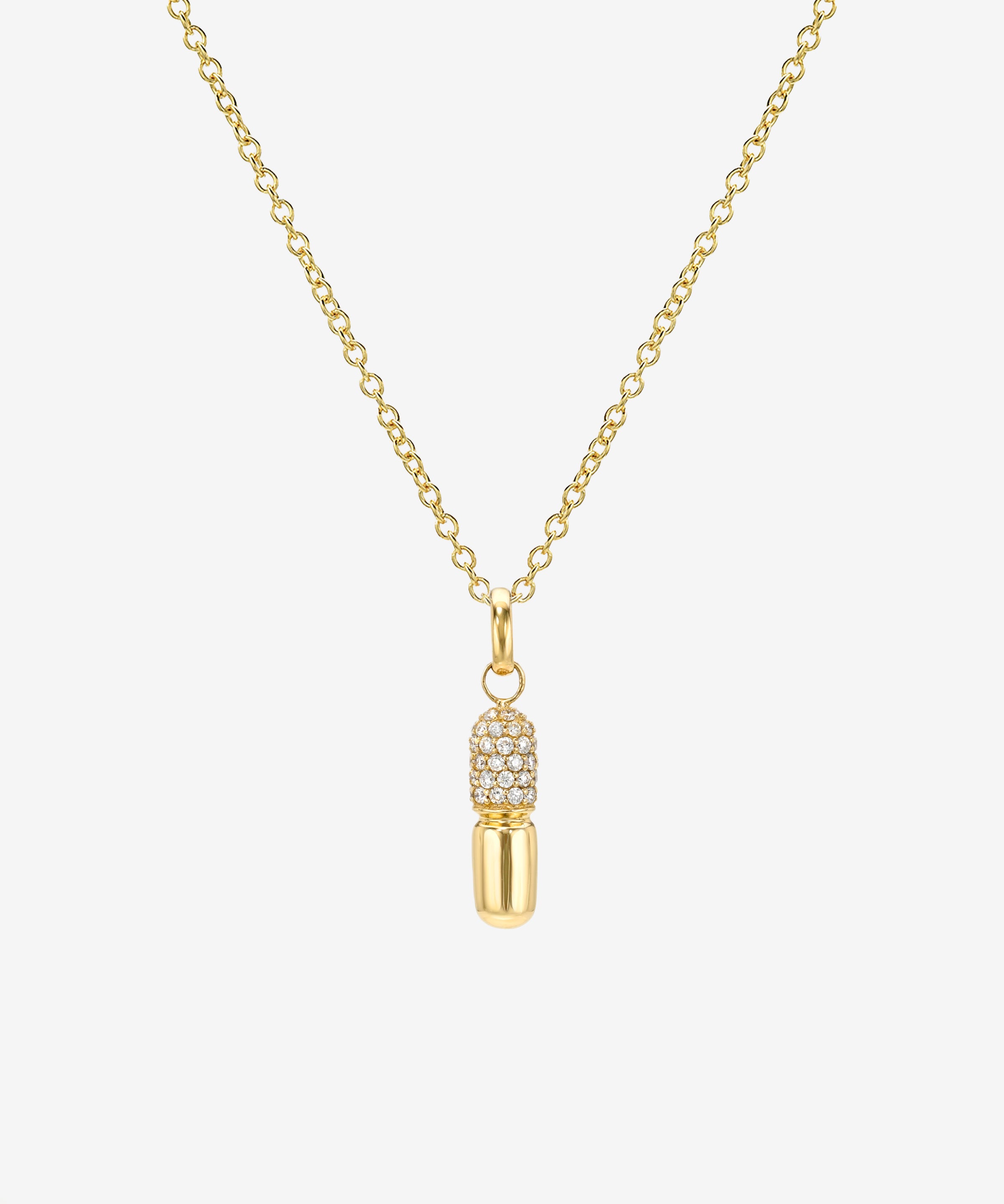 14K Diamond Pill Necklace Zoe Lev Jewelry