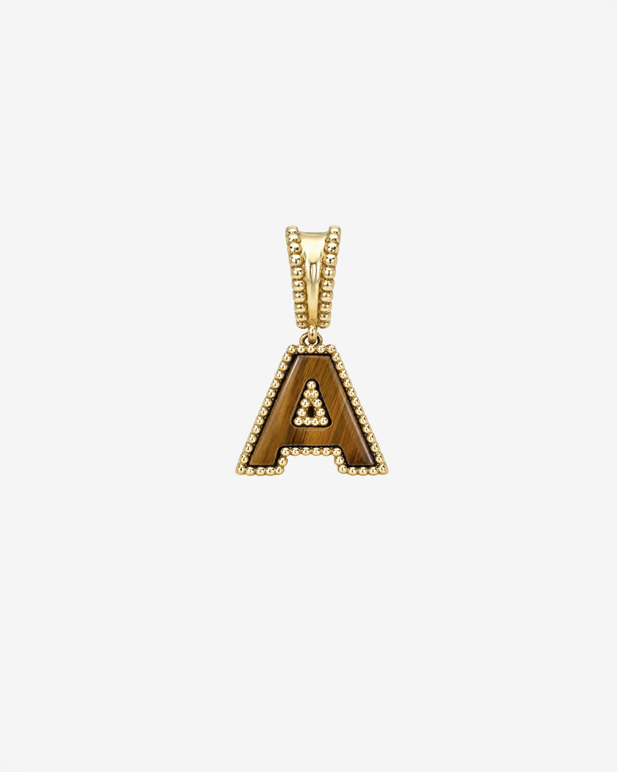 14K Gold Stone Initial Necklace Personalized Zoe Lev Jewelry