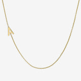 14K Gold Asymmetrical Initial Necklace