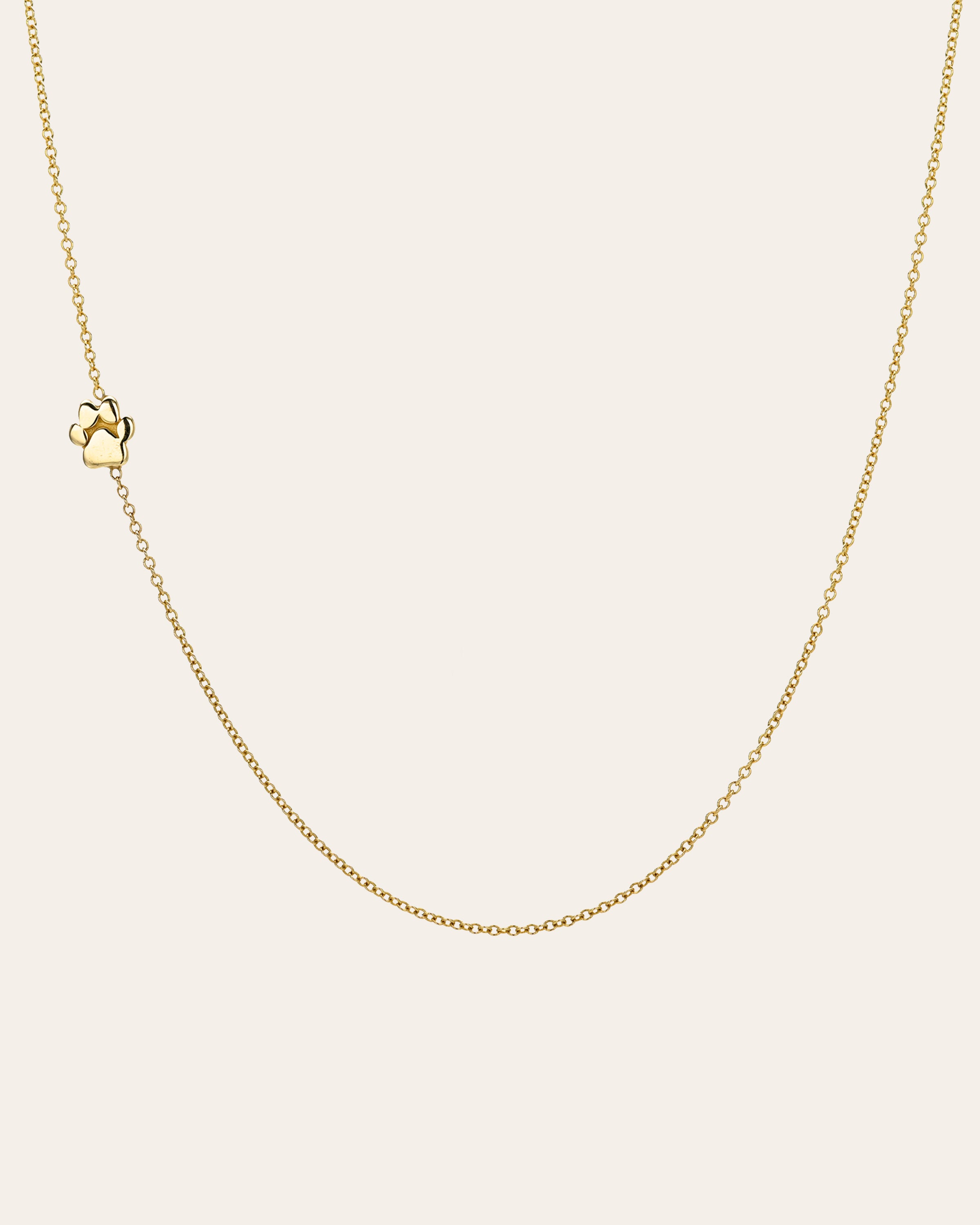 14K Gold Asymmetrical Paw Necklace Zoe Lev Jewelry