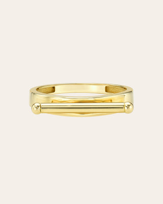 14K Gold Bar Ring