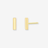 14k Gold Bar Stud Earrings