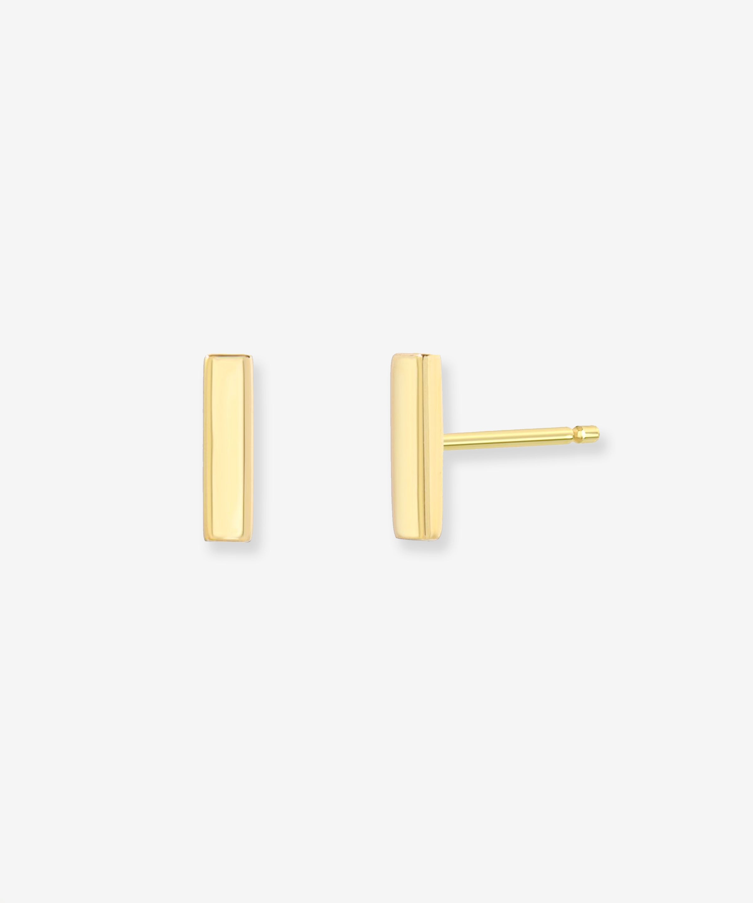 14k Gold Bar Stud Earrings Zoe Lev Jewelry